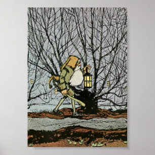 Póster Enano con una linterna