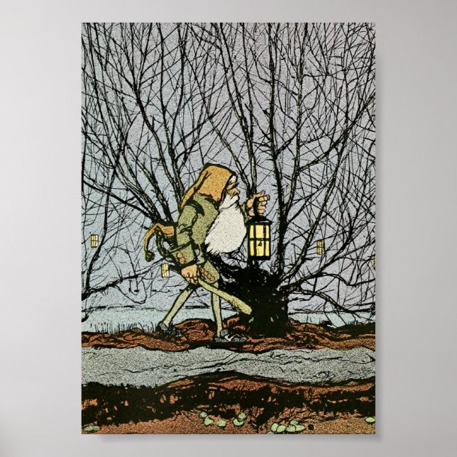 Póster Enano con una linterna (Frente)