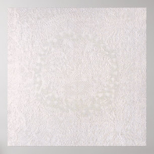 Póster Encaje decorativo rosa sobre blanco