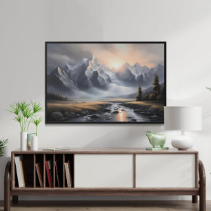 Póster Encantado paisaje montañoso Hogar caprichoso