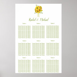 Póster Encantador Boda temático del girasol en el país