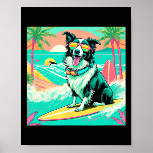 Póster Encantador Border Collie Gráfico de Surf Vibracion