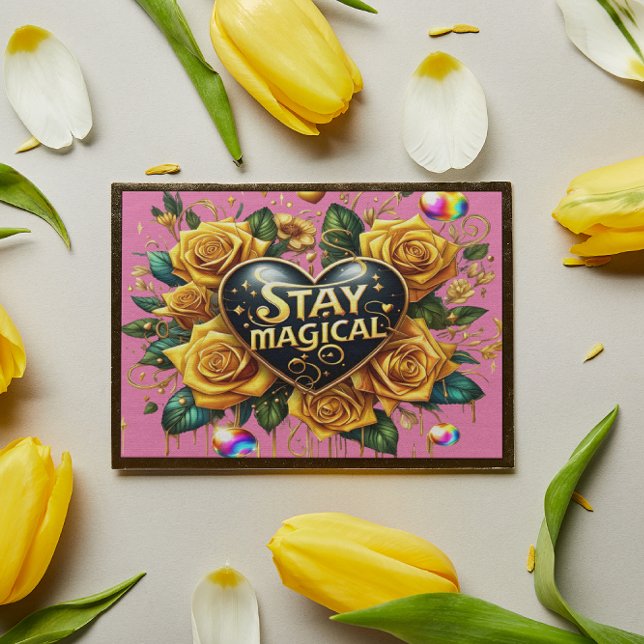 Póster Encantador Bouquet de Rosas dorados y corazón 10x8 (Subido por el creador)