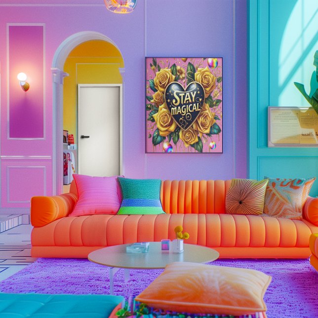 Póster Encantador Bouquet de Rosas dorados y corazón 18x2 (Subido por el creador)