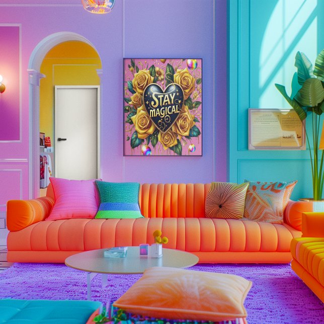 Póster Encantador Bouquet de Rosas dorados y corazón 24x3 (Subido por el creador)