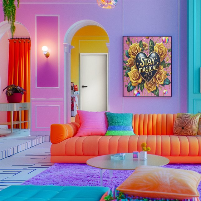 Póster Encantador Bouquet de Rosas dorados y corazón 40x6 (Subido por el creador)