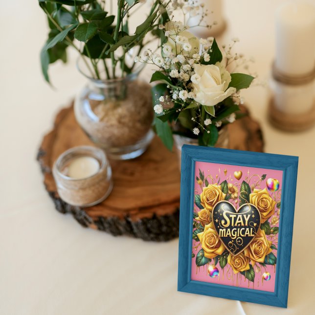 Póster Encantador Bouquet de Rosas dorados y corazón 8x10 (Subido por el creador)