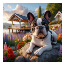 Encantador Bulldog francés en una escena campestre