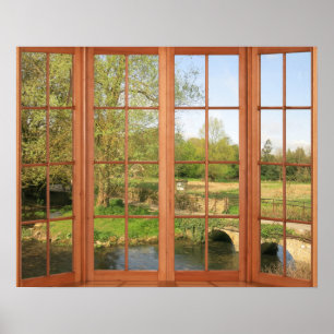 Póster Encantador campo de los Cotswolds ingleses serenos