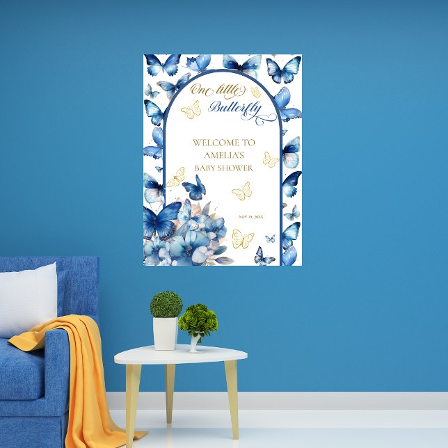 Póster Encantador Chica de mariposas azul y dorada Baby S (Subido por el creador)