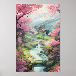 Póster Encantador Jardín de flores de cerezo - Studio Ghi