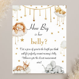 Póster Encantador juego de Belly de Baby Shower Celestial