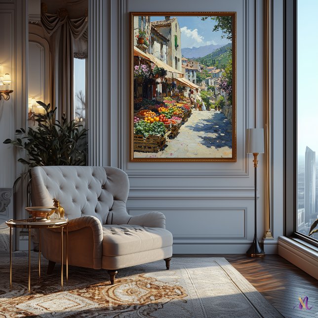 Póster Encantador mercado de aldeas al estilo impresionis (Subido por el creador)