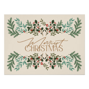Póster Encantador Navidad Clásico Elegante