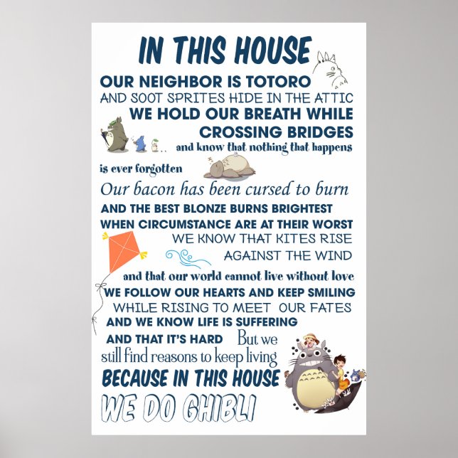 Póster Encantador Poster de cine Totoro (Frente)