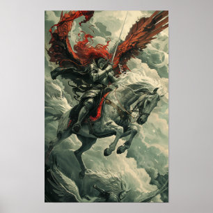 Póster Encantador Poster de la Fantasía de Dragon Rider
