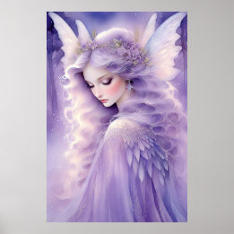 Póster Encantador Poster Purple Glow Fairy