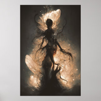 Póster Encantador resumen de hadas de horror brillante