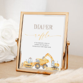 Póster Encantador Rótulo Diaper Raffle