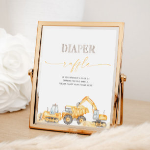 Póster Encantador Rótulo Diaper Raffle