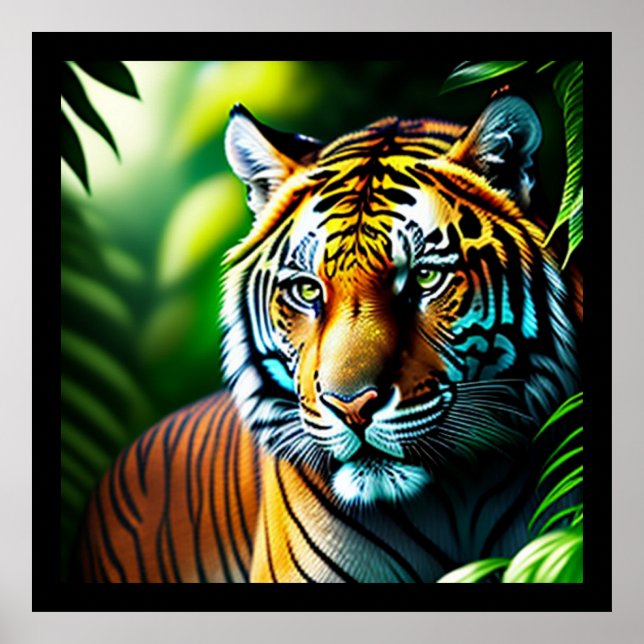 Póster Encantador Tigre De La Selva - Feroz Y Libre (Frente)