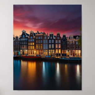 Póster Encantadora ciudad de Ámsterdam