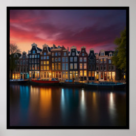 Póster Encantadora ciudad de Ámsterdam
