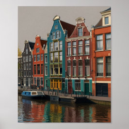 Póster Encantadora ciudad de Ámsterdam