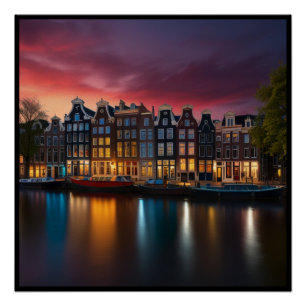 Póster Encantadora ciudad de Ámsterdam