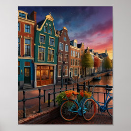 Póster Encantadora ciudad de Ámsterdam