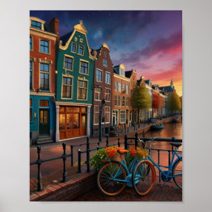Póster Encantadora ciudad de Ámsterdam