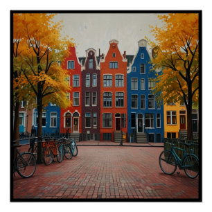 Póster Encantadora ciudad de Ámsterdam