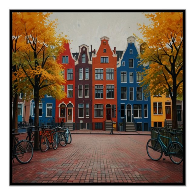 Póster Encantadora ciudad de Ámsterdam (Anverso)