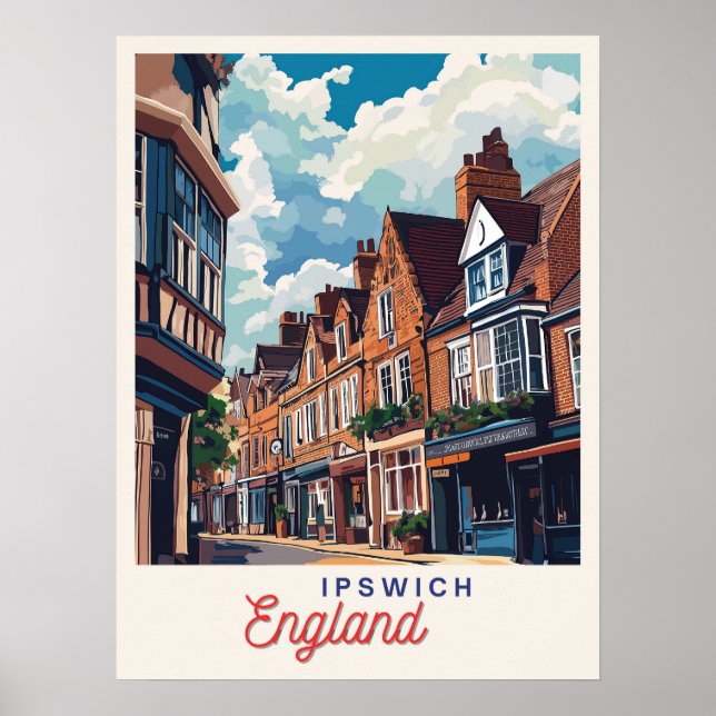 Póster Encantadora Inglaterra de Ipswich (Frente)