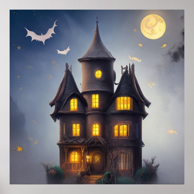 Póster Encantadora luna de Halloween (Frente)