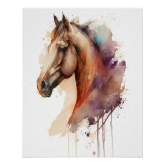 Póster encantadora Pared de Cabeza de Cabeza de Caballo.