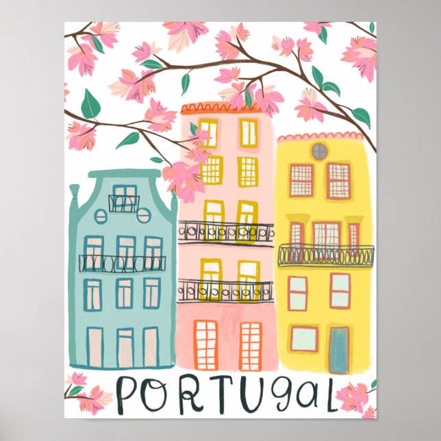 Póster Encantadoras casas en Portugal Trabajos artesanale (Frente)
