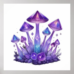 Póster Encantamiento de hongos de cristal