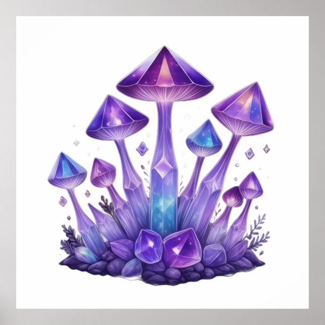 Póster Encantamiento de hongos de cristal (Frente)