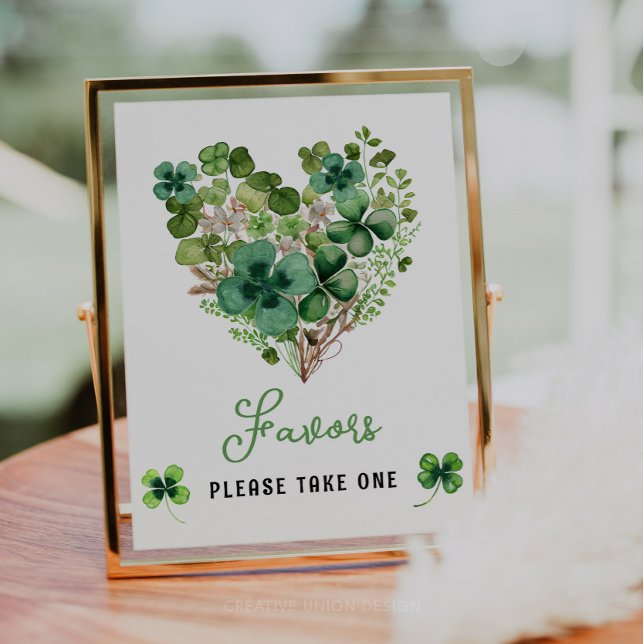 Póster Encanto de suerte Rótulo Baby Shower Shamrock Favo (Subido por el creador)