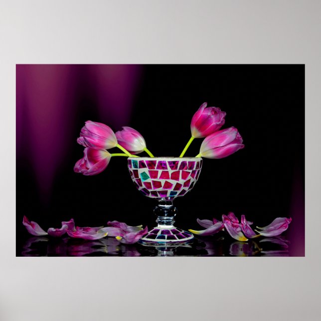 Póster Encanto de tulipanes en rosa (Frente)