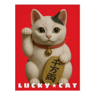 Póster Encanto de un gato suertudo japonés