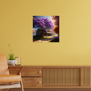 Póster Encanto eterno: Rústica granja y la vieja Jacarand