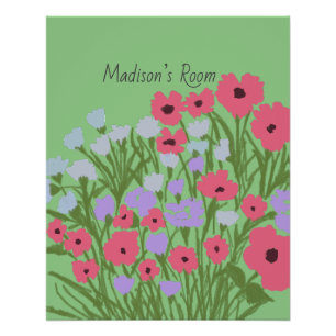Póster Encanto floral de Bonito colorido + nombre persona