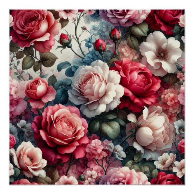 Póster Encanto Floral Rosa Atemporal (Anverso)
