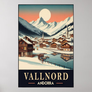 Póster Encanto Invernal de Vallnord Andorra Viajes Años 6