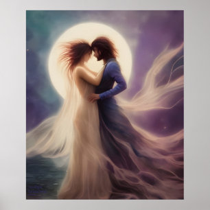 Póster Encanto lunar AI Fantasy Digital Art Print