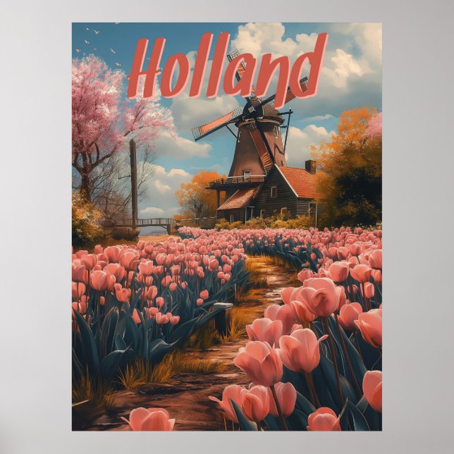 Póster Encanto nostálgico: Holanda Vintage (Frente)