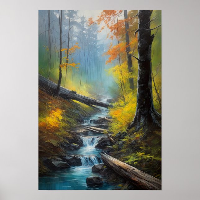 Póster Encanto pacífico de la exuberante y antigua selva (Frente)