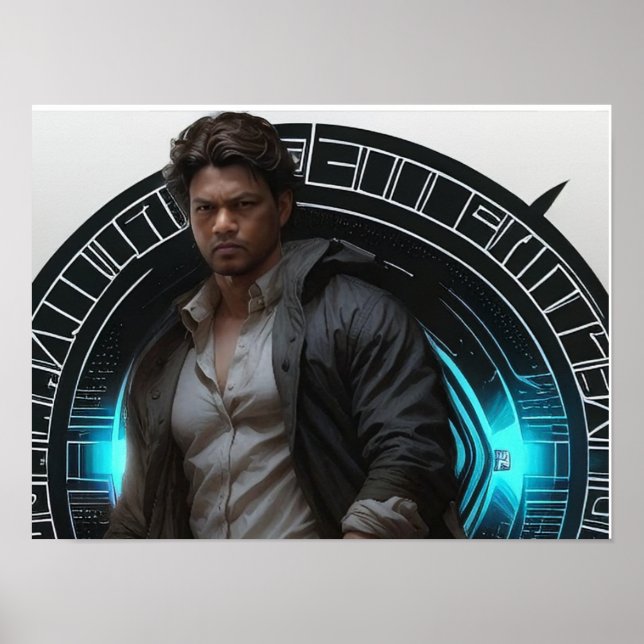 Póster "Encanto radiante: El guapo Kalki Boy" (Frente)